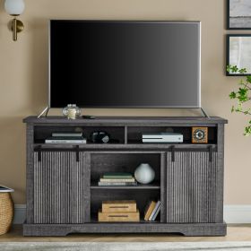 TV Stand for 65 Inch TV, Entertainment Center with Storage Cabinets and Sliding Barn Door