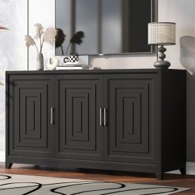 U-Can TV Stand for TVs up to 65 Inches, Modern Entertainment Center Media Console Cabinet with 2 Spacious Storage Space