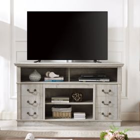Vintage drawer Traditional TV Media Stand Farmhouse Rustic Entertainment Console for TV Up to 65" with Open and Closed Storage Space