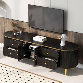 U-Can Modern TV Stand for TVs up to 80 Inches, Entertainment Center with 4 Drawers and 1 Cabinet