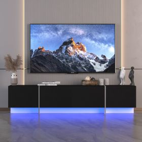 TV Console with Storage Cabinets, Remote Control, APP Control LED TV Stand, Full RGB Color Selection