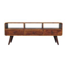 Artisan Furniture Solid Wood Trio Curved Chestnut Media Unit