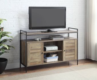 Baina Rustic Oak & Black Finish TV Stand