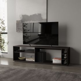 FM FURNITURE Mayo TVStand for 70" Screen with Open Storage and Melamine Finish,Wengue