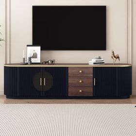 U-Can 70.8'' Modern Minimalist TV Stand for TVs up to 80 Inches, Entertainment Center with 3 Drawers and 1 Shelf (Color: as Pic)