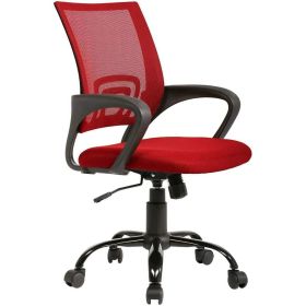 Mesh Swivel Office Desk Chair (Color: Red)