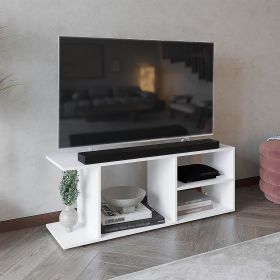 Goodwood Minimalistic Tv Stand for 65-Inch TV With 5 Open Shelves (Color: as Pic)
