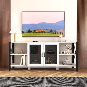 TV Stands for Living Room, Industrial TV Stand for Bedroom Furniture, Farmhouse TV Stand 80 Inch Television Stand (Color: as Pic)