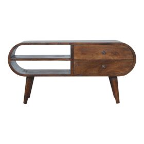 Chestnut Circular Media Unit (Color: as Pic)