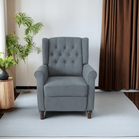 Redde Boo New Design Classic Dark Gray Waterproof Fabric Living Room Pull Button Sofa (Color: Blue Gray)