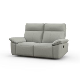 Double Reclining Chairs for Adults, Wall Hugger Recliners for Small Spaces, Love Seat Couches Sofa Reclinable for Living Room, Home Theater Seati (Main Material: PU Leather, Main Color: Gray)